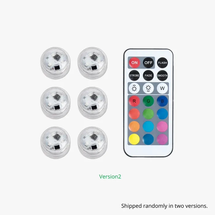 مجموعة شموع LED ملونة صغيرة مقاومة للماء مع ريموت (عدد 6) – Smarpix